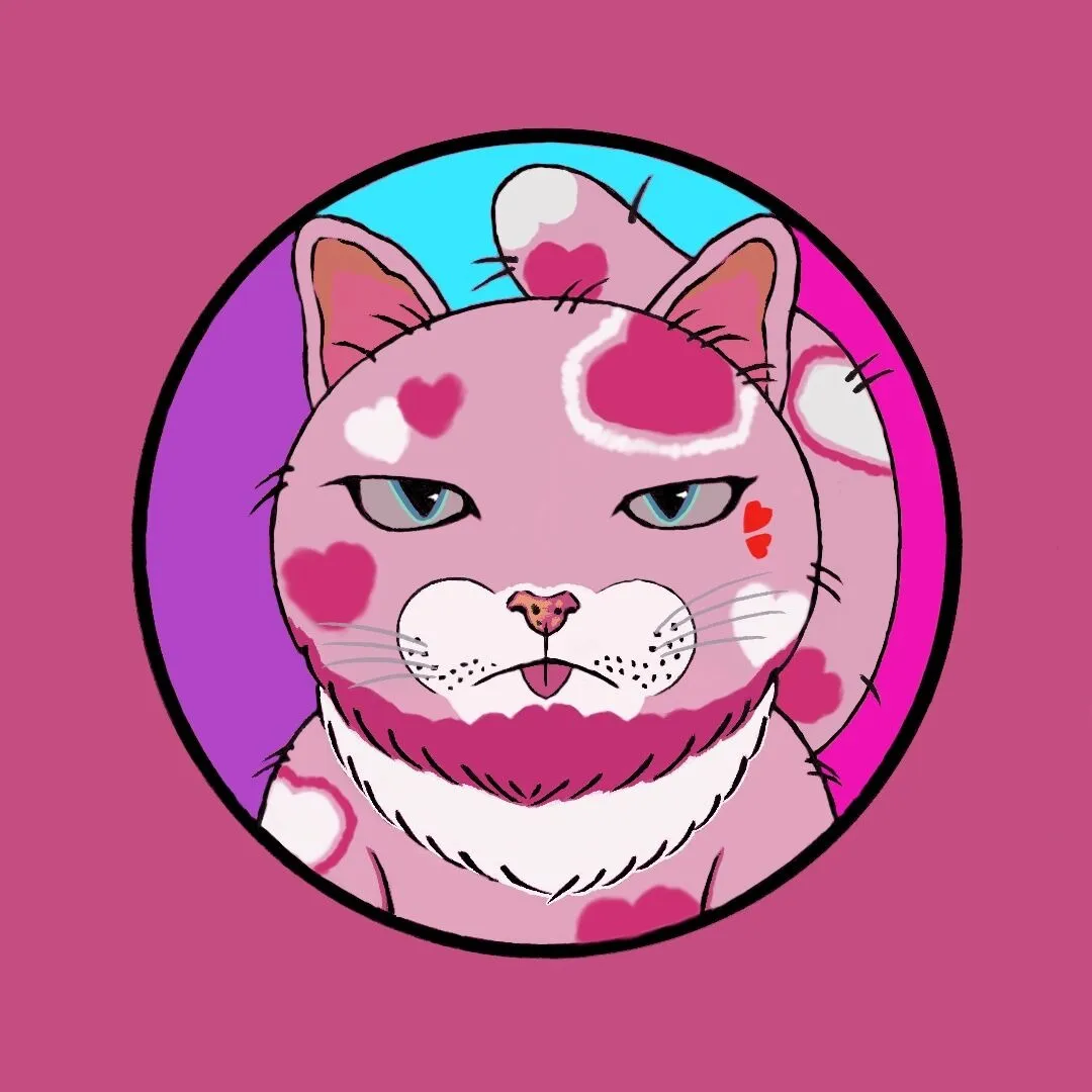 デジタルアート猫キャラ#5 / Lovely Heart ¥1,500 税込